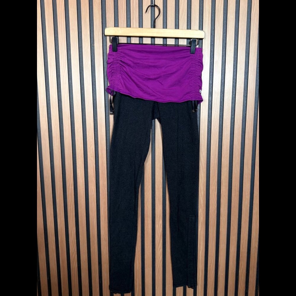 Lululemon Leggings 4 Womens Gray Pink Trim Ruched Maternity Heather